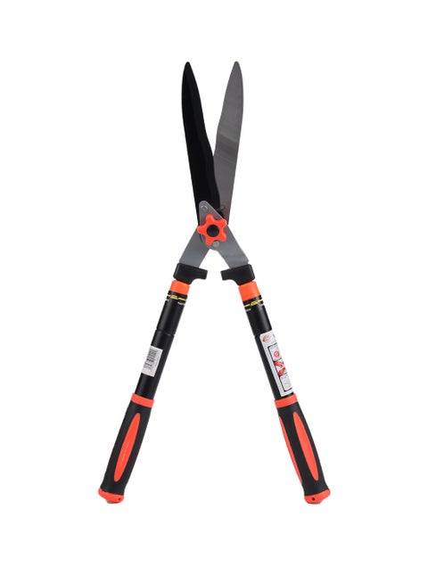 Adjustable Garden Shear - Manual Hedge Trimmer with Lightweight Comfort Grip Handles and Wavy Blade Design - Ideal for Trimming Bushes, Borders, and Decorative Shrubs